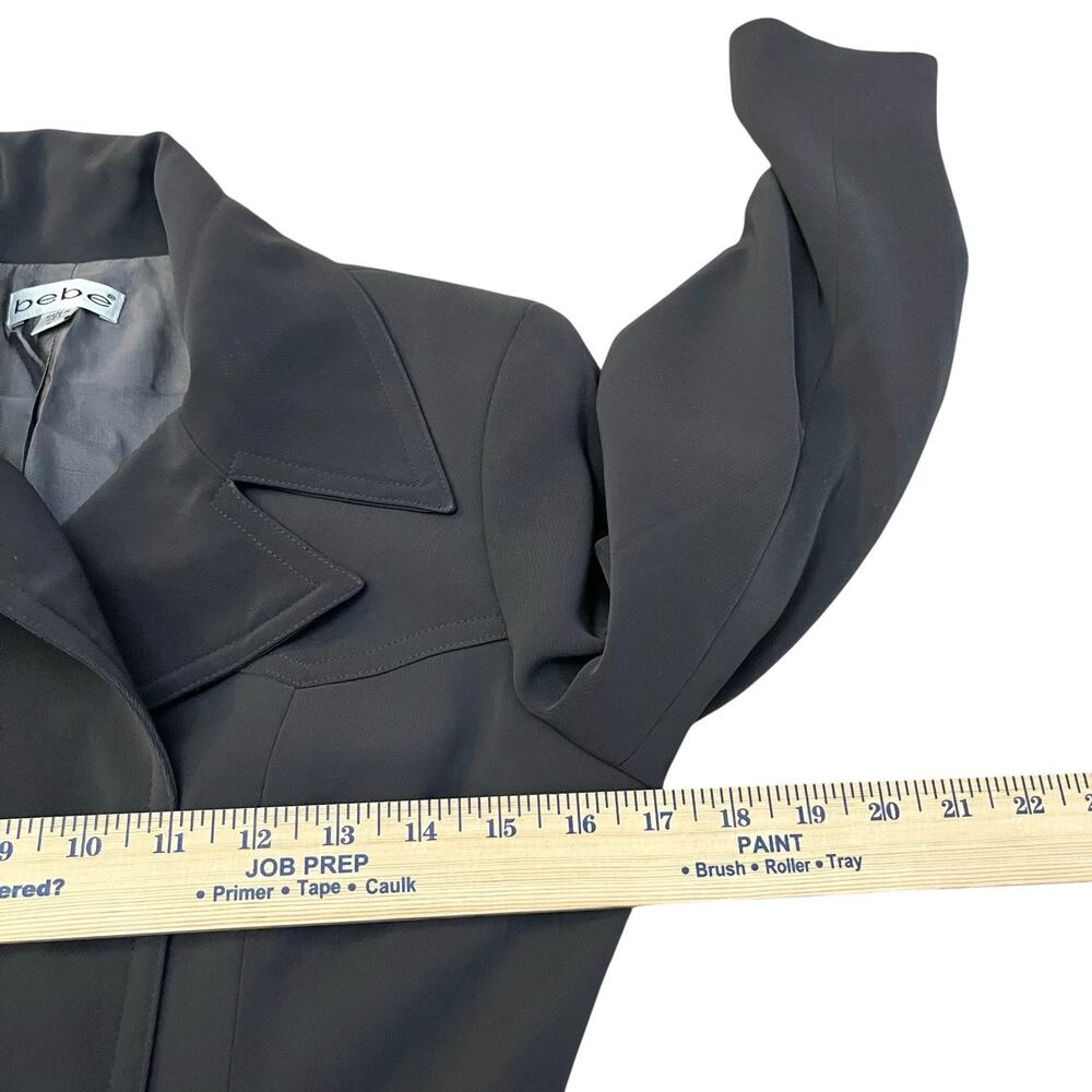 Y2K Bebe Double Breasted Pea Coat Jacket Size 2 Gray Classic Minimalist Preppy - Picture 9 of 11